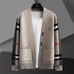Men's New Trend Casual Embroidered Knitted Cardigan