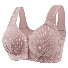Front buckle pure cotton no wire breathable bra