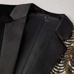 Men's Party Performance Date Wavy Sequin Shiny Casual Trendy Blazer