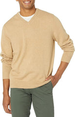 Men's Solid Color V-neck Sweater