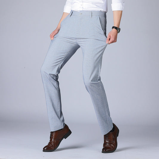 Linen straight-leg loose trousers