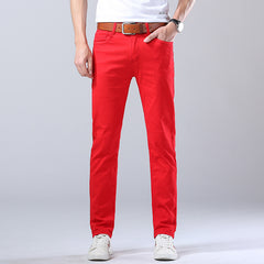 Men's New Color Cotton Stretch Slim Straight Casual Jeans