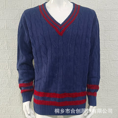 Men's striped colorblock knitted sweater