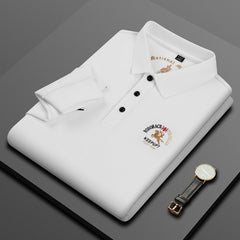 Men's Lapel Business Fashion Embroidered Polo Shirt