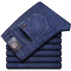 Men's Straight Fit Loose Plus Size Business Casual Jeans