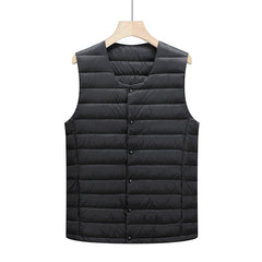 Men's White Duck Down Warm Down Vest