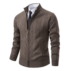 Men's Stand Collar Knitted Sweater