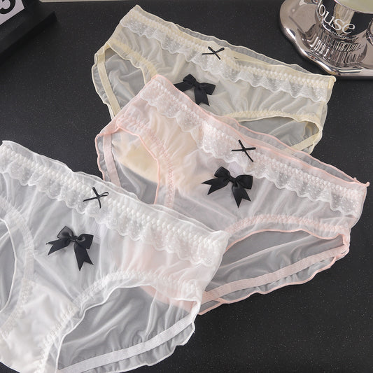 Japanese Sweet and Fashionable Mesh Briefs