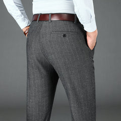 Men's New High Waist Stretch Straight Casual Pants