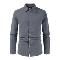 New Men's Cotton Linen Loose Casual Long Sleeve Shirt