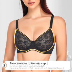 Thin lace plus size push up bra