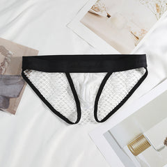 Men's Transparent Ice Silk Low Waist Sexy Briefs