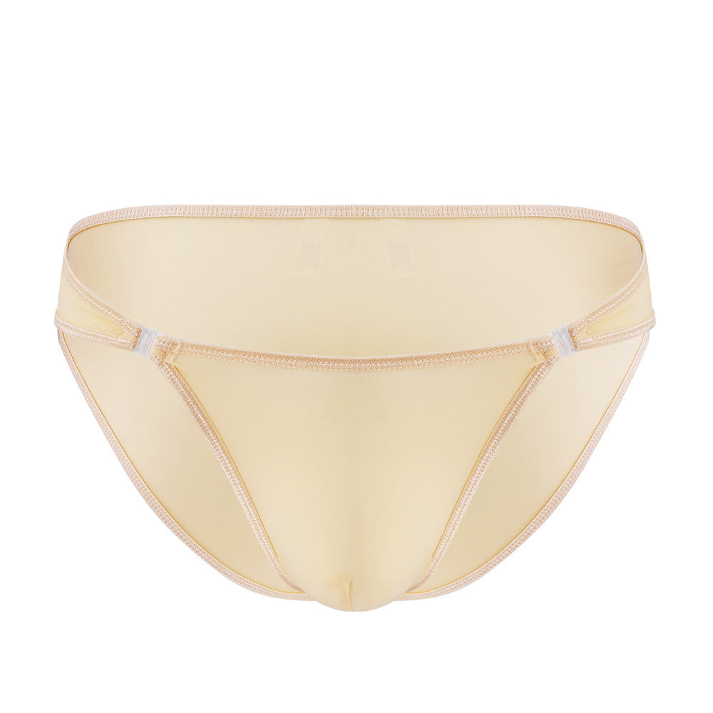 Men's New Unbuttonable Ice Silk Transparent Low-waist Briefs