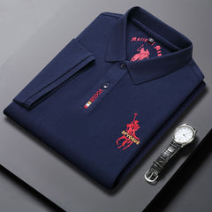 Men's Fashion Casual Lapel Cotton Business Short-sleeved POLO Shirt