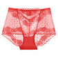 High-waisted Lace Seamless Rose Mesh Floral Briefs