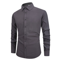 Men's Solid Color Warm Casual Simple Business Shirt