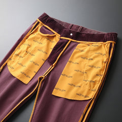 Men's Pure Cotton Warm Embroidered High-end Versatile Corduroy Pants