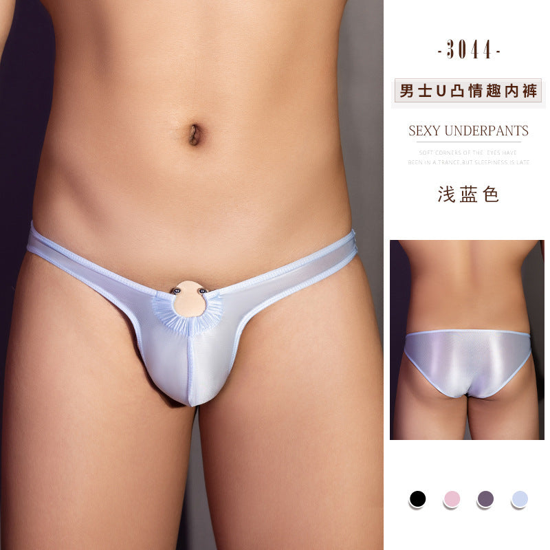 Men's Sexy Satin Ice Silk Skin-friendly Thong