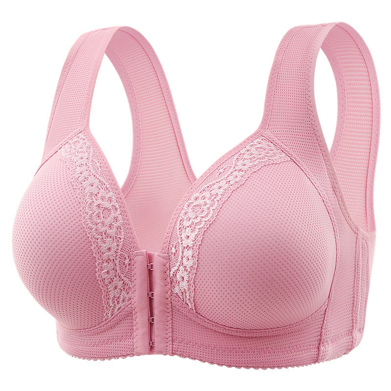 Front clasp non-wired thin push-up bra