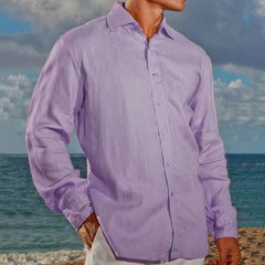 Men's Solid Color Breathable and Comfortable Business Casual Long-sleeved Shirt