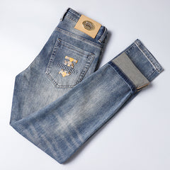 Men's Casual Straight High-end Embroidered Jeans