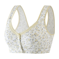 Comfortable large size wire-free pure cotton thin bra