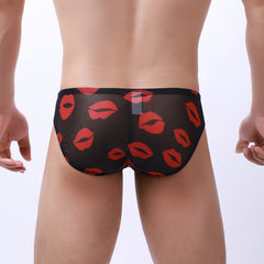 Men's Mesh Quick-drying Low Waist Sexy Transparent Briefs