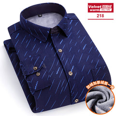 Men's Long-sleeved Double-sided Velvet Loose Casual Shirt