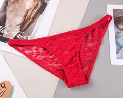 Low Waist Lace Mesh Sexy Transparent Briefs