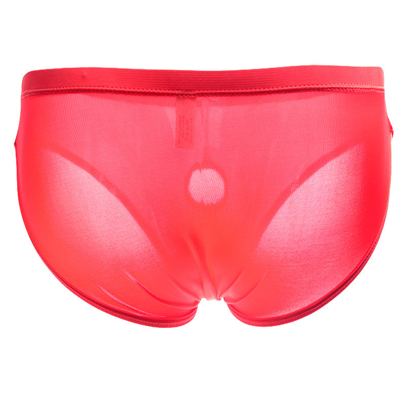 Men's Ice Silk Hollow Hole Sexy Briefs