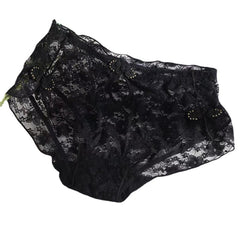 Solid Color Lace High Waist Thin and Soft Large Size Transparent Hollow Panties