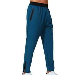 Men's Running Sports Pants Loose Quick Dry Woven Fitness Pants Zipper Cuff Pants Elastic Casual Pants