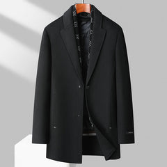 Scarf Style White Goose Down Lining Thickened Double-sided Woolen Coat