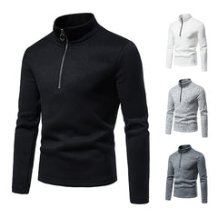 Men's Turtleneck Zipper Knitted Bottoming Shirt
