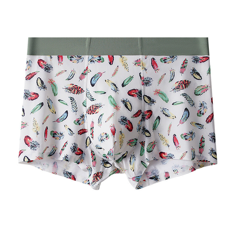 Men's Ice Silk Printed Breathable Antibacterial Boxers