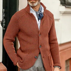 Fashionable casual long-sleeved solid color knitted sweater