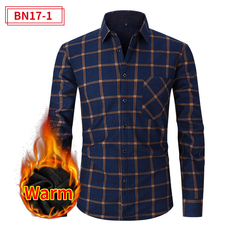 Men's Large Size Casual Warm Shirt