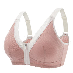 Zip Front Wireless Wide Strap Bra