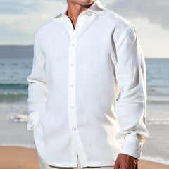 Men's Solid Color Breathable and Comfortable Business Casual Long-sleeved Shirt