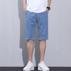 Men's All-match Straight Ice Silk Denim Shorts