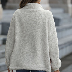 New Casual Loose Round Neck Spliced Double-sided Velvet Jacket