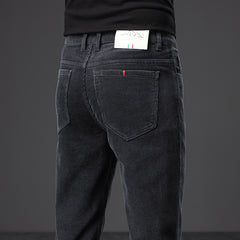 Men's Plus Velvet Casual Straight Corduroy Pants
