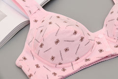 Front clasp no steel ring push up large size bra