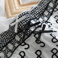 Ice Silk Letter Print Ruffled Seamless Briefs