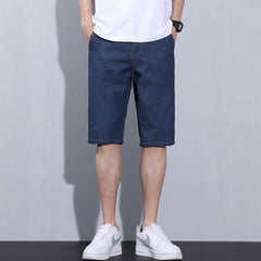 Men's All-match Straight Ice Silk Denim Shorts