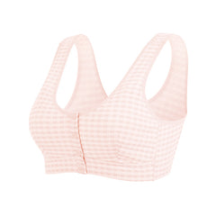 Light color plaid jacquard front button bra