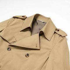 Men's Simple Double Breasted Belt Quality Trench Coat