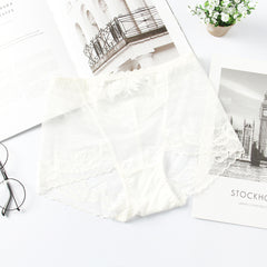 High-waisted Butt-lifting Seamless Transparent Lace Breathable Mesh Briefs