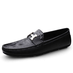 Crocodile-print Driving Loafers