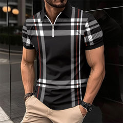 2024 Men's Printed Plaid Stripe POLO Shirt